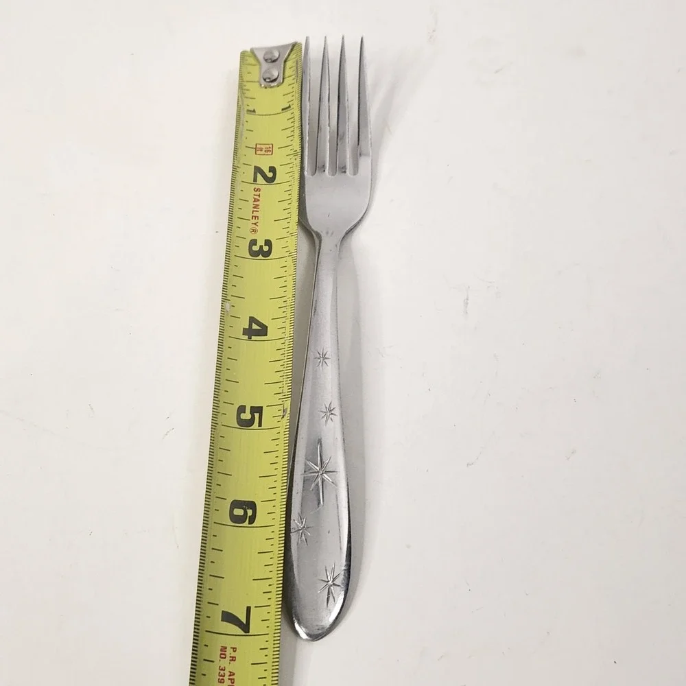 Vintage Utica Cutlery Atomic Starburst Stainless Dinner Fork USA MCM UT153